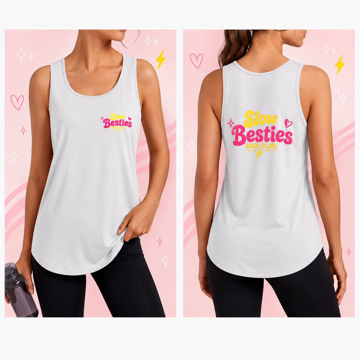 Slow Besties White Tank