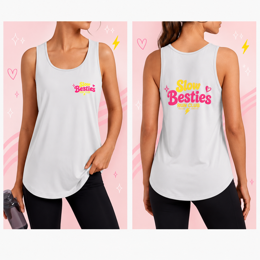Slow Besties White Tank